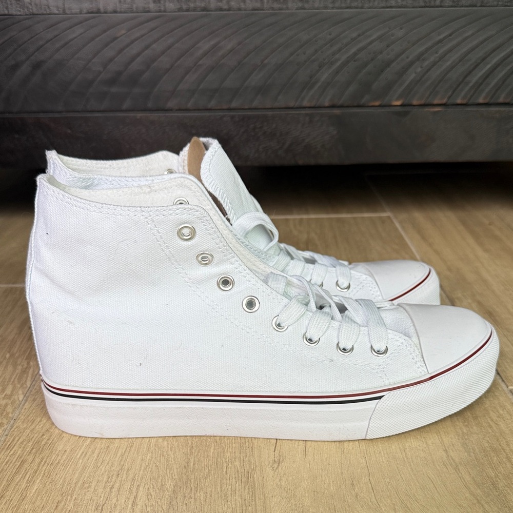 White High-Top Canvas Sneakers